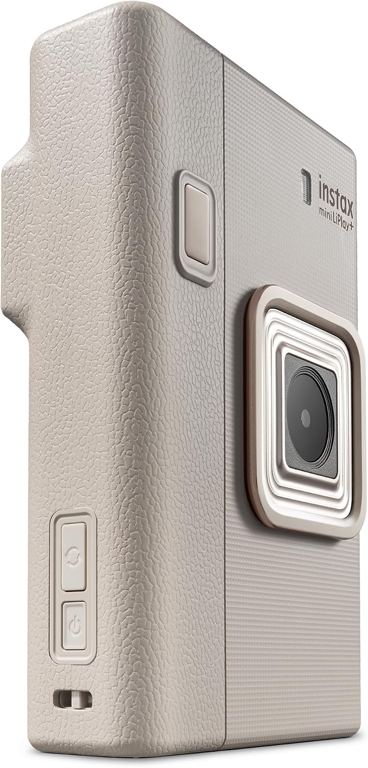 FUJIFILM instax mini LiPlay+ Hybrid Instant Camera - Sand Beige