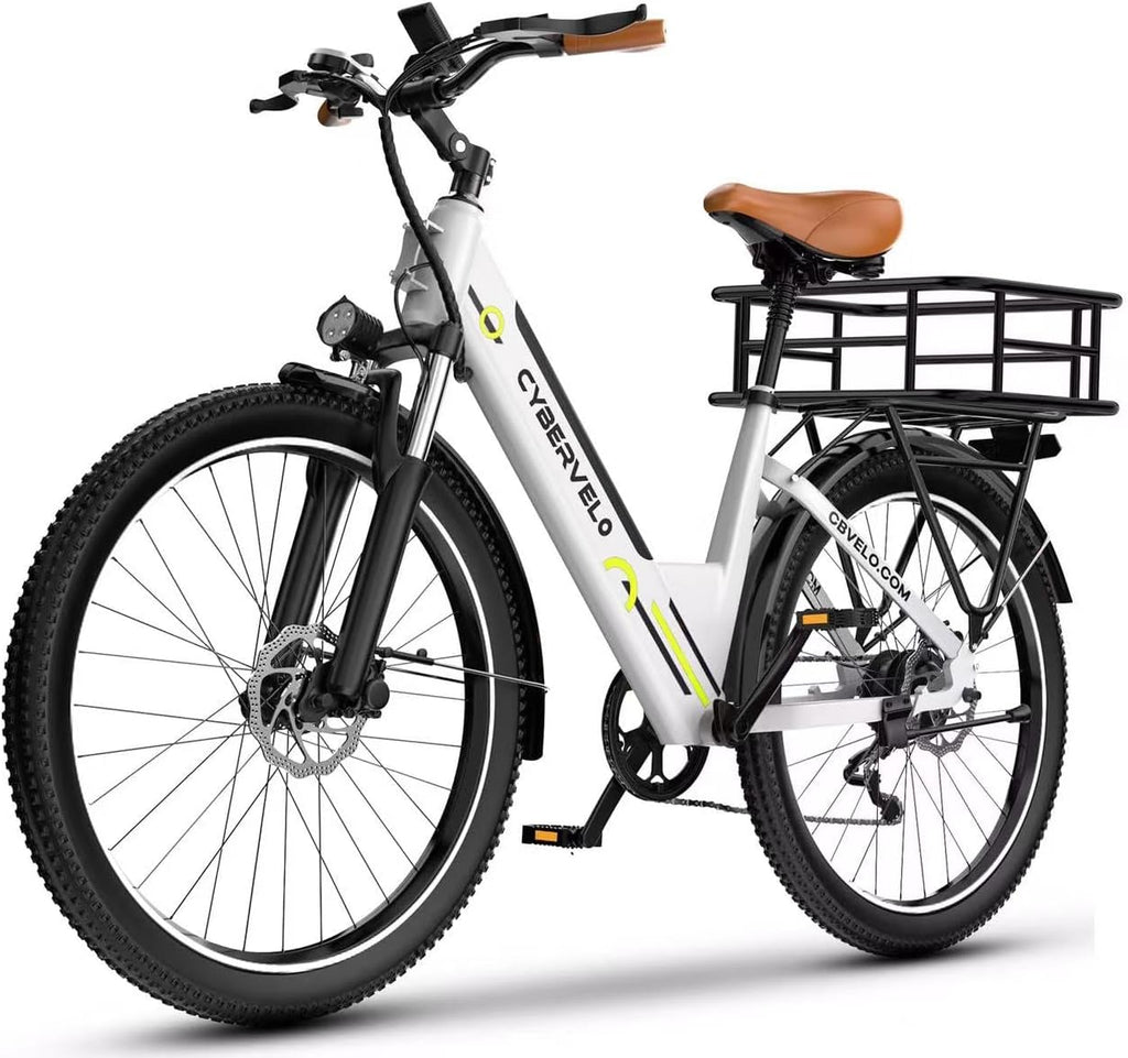 Cybervelo 750W Peak Electric Bike for Adults,up 80 Miles Removable Battery Ebike, 26' Electric E Bike with 7-Speed,Adult Electric Bicycles for Commute Beach Snow Womens/Man All Terrain