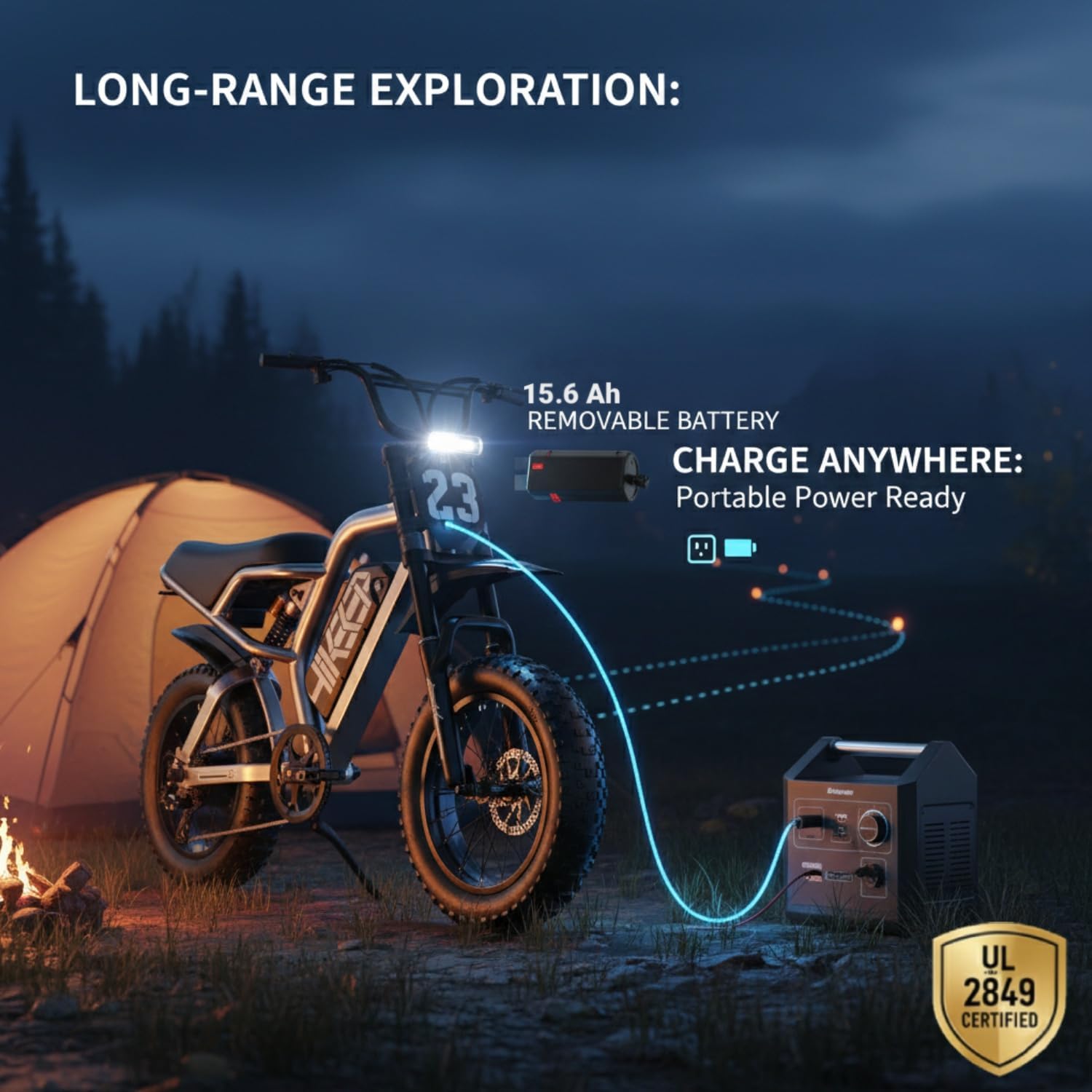 Electric Bike for Adults, 1500W-3000W Peak Fat Tire Ebike, All-Terrain Electric Dirt Bike with Dual Suspension, High Speed Off-Road Electric Bicycle, UL 2849 Certified, Removable Battery