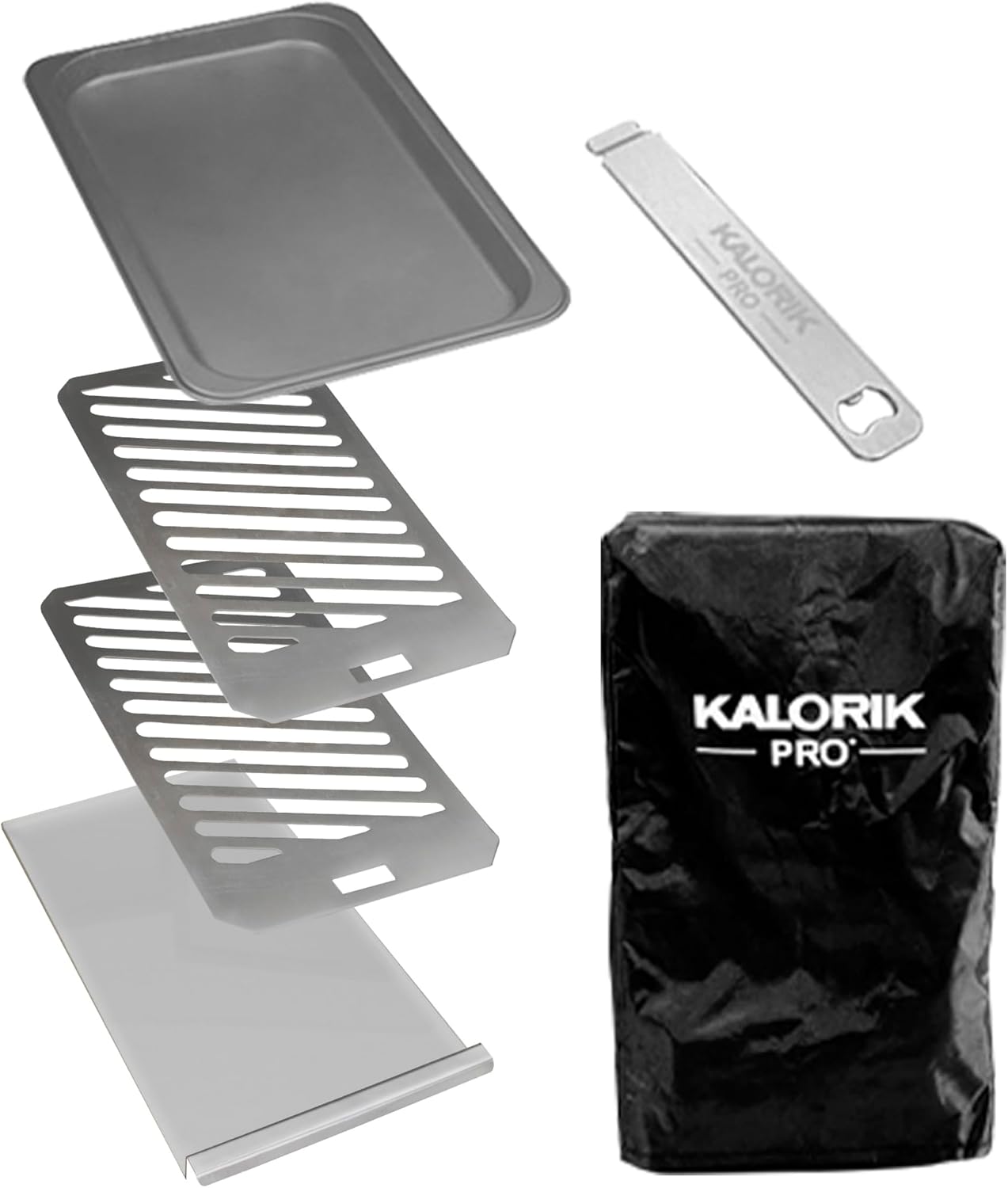 Kalorik Steakhouse Grill Pro Electric Broiler, 1500°F Stainless Steel Steak Cooker with 2 Grill Plates, Electric Grill for BBQ Burgers & Fish, 1600-Watts, Stainless Steel