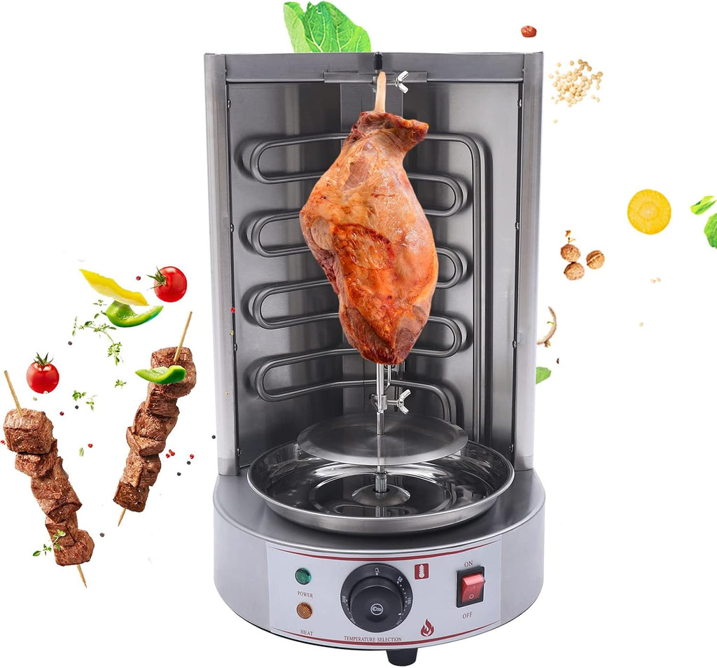 Electric Vertical Broiler Rotating Rotisserie Oven Shawarma Gyros Grill 50-300℃ BBQ