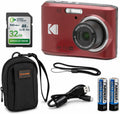 KODAK PIXPRO FZ45-BK 16MP Digital Camera 4X Optical Zoom 27mm Wide Angle 1080P Full HD Video 2.7' LCD Vlogging Camera, Bundle with Camera Case and 32GB SD Card (Red)