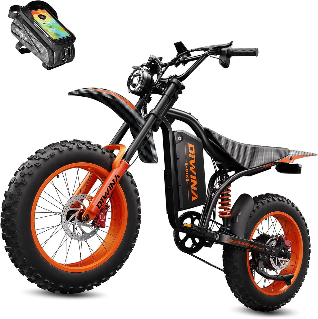 Electric Bike for Adults-3000W/5000W Peak, 60V 32/36AH Battery, 40/45MPH 100 Miles Long Range Ebike, Fat Tire 20Inch, 7-Speed Hydraulic Brake, Electric Dirt Bike Snow Commuter