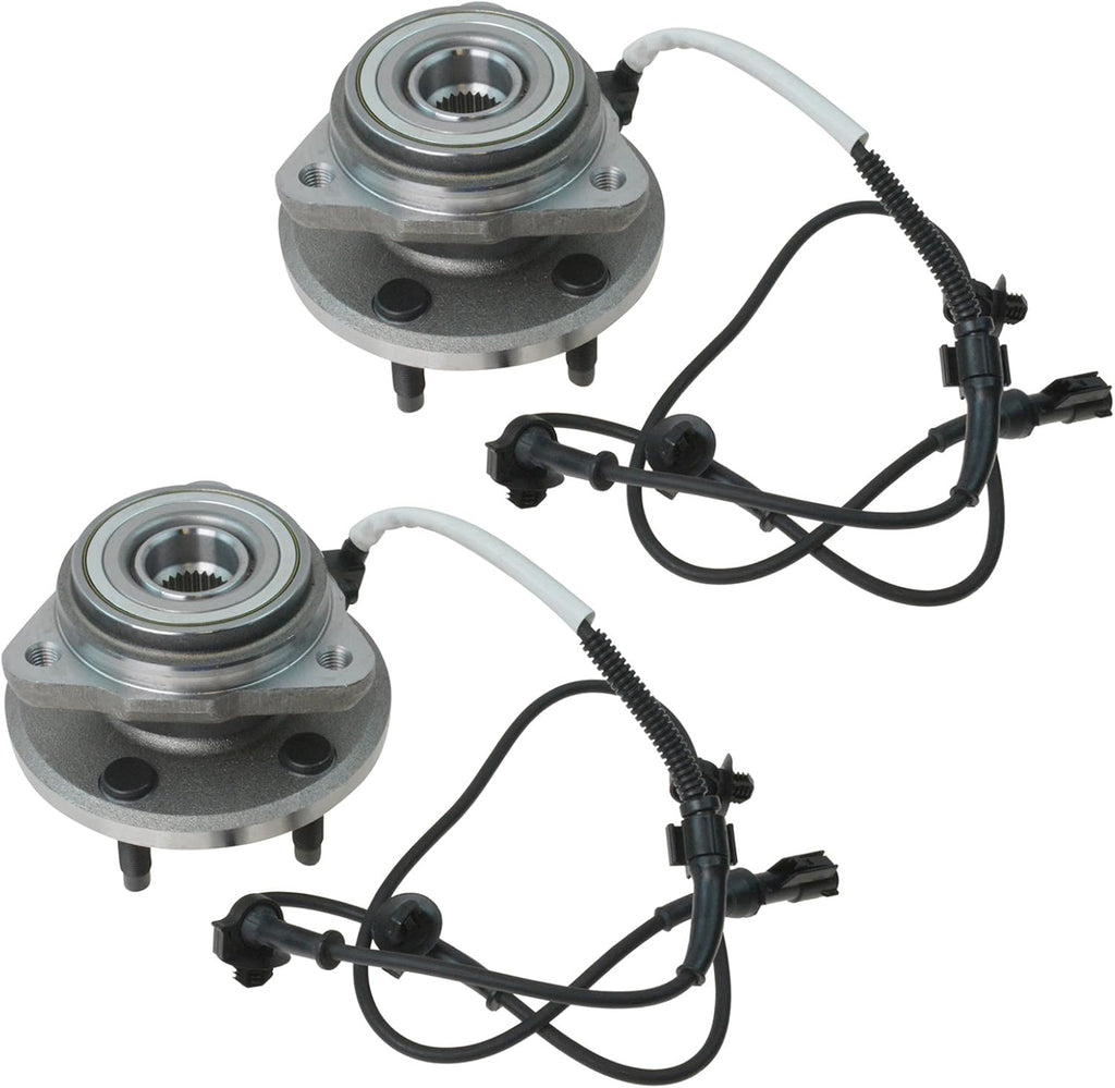 TRQ Front Left and Right Wheel Bearing and Hub Assembly Set 2 Piece Compatible with 03 Ford Explorer Sport 4WD 03-05 Explorer Sport Trac 4WD 03-10 Ranger 4WD 03-09 Mazda B4000 05 B3000 4WD