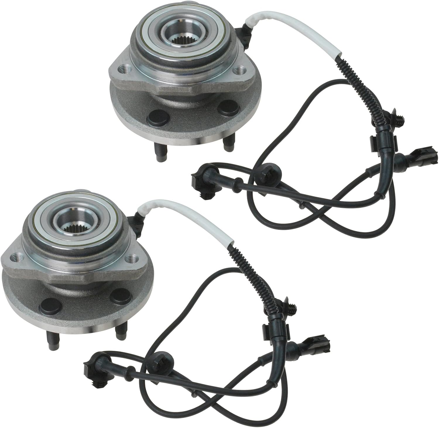 TRQ Front Left and Right Wheel Bearing and Hub Assembly Set 2 Piece Compatible with 03 Ford Explorer Sport 4WD 03-05 Explorer Sport Trac 4WD 03-10 Ranger 4WD 03-09 Mazda B4000 05 B3000 4WD