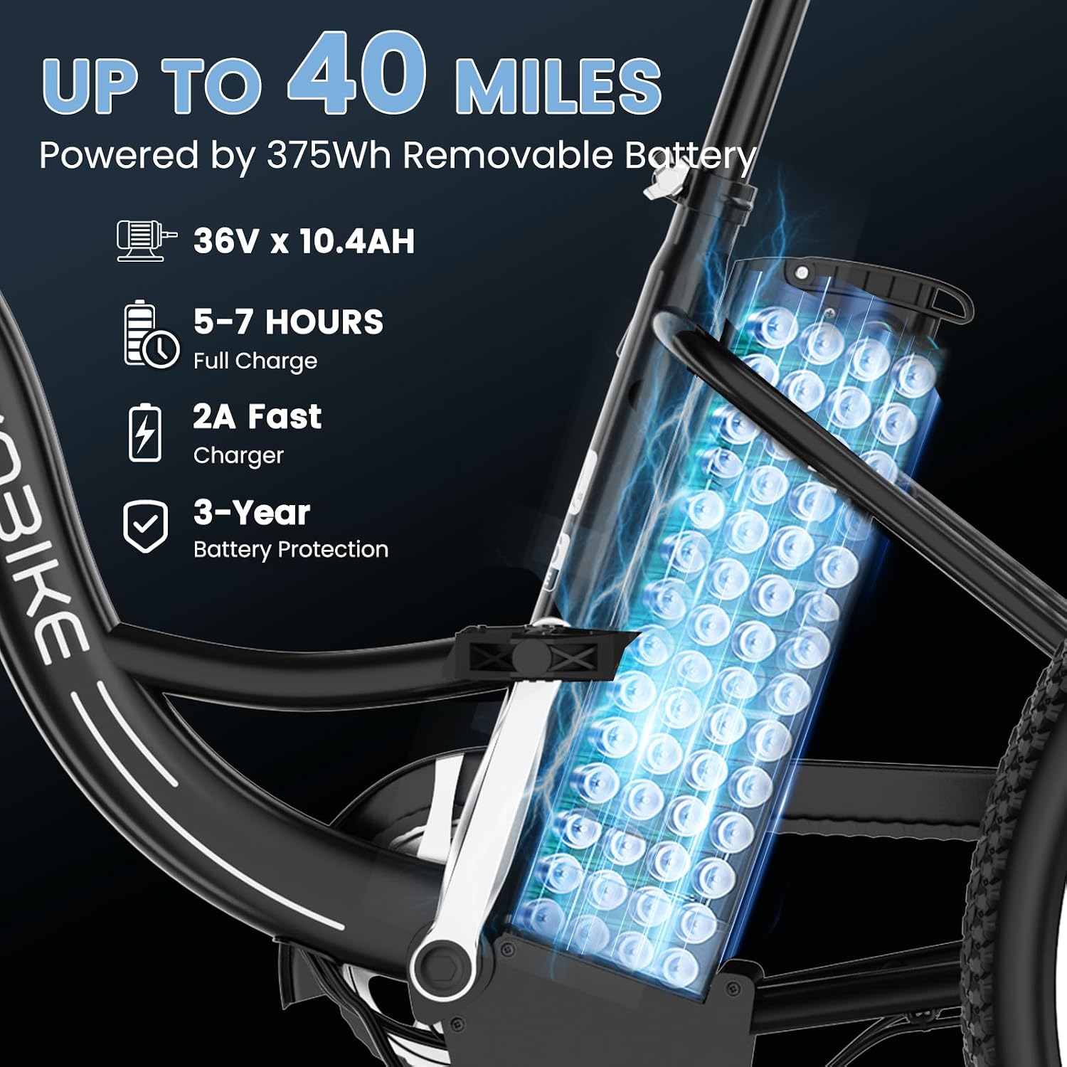 MOONCOOL Adult Electric Tricycle, 350W Front Drive Motor (Peak 700W), 15.5MPH E-Trike, Removable 36V 10.4Ah Battery, Max 60 Miles, 7-Speed 3 Wheel Electric Bike