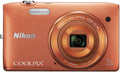 Nikon COOLPIX S3500 20.1 MP Digital Camera with 7x Zoom (Orange)