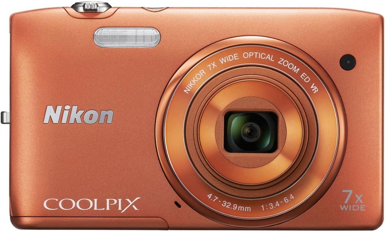 Nikon COOLPIX S3500 20.1 MP Digital Camera with 7x Zoom (Orange)