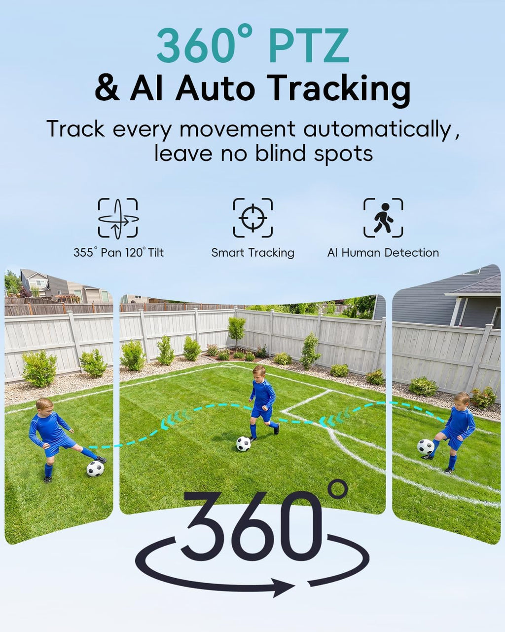 ZUMIMALL 9W Solar Security Cameras Wireless Outdoor, AOV 24/7 Recording Cameras for Home Security, 360° View, 2K Color Night Vision, 2-Way Talk, 2.4GHz WiFi, Auto Tracking, SD/Cloud/Alexa/AI (2-Pack)