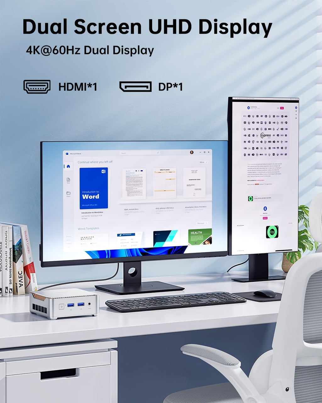 KAMRUI Essenx E2 N95 Mini PC, 16GB DDR4 512GB SSD Mini Computers, Alder Lake-N N95(Beat N100,up to 3.4GHz) Mini Desktop Computers, HDMI+DP1.4 Dual 4K UHD,Gigabit Ethernet,WiFi,BT/Home/Office Micro PC