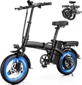 Folding Electric Bike for Adults & Commuters | 500W Motor 25MPh | 48V 12Ah Battery 35-Mile Range | 30° Hill Climb | 3-Level Pedal Assist | 14' Wheels Dual Disc Brakes | Ul 2849 Certified