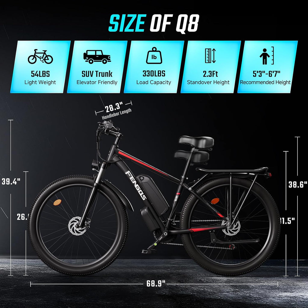 2000W Ebike for Adults, 80 Mile 32MPH Electric Mountain Bike, 48V 840WH Aluminum Electric Bicycle, 21-Speed Gears E Bike, Dual Disc Brakes with Brake Taillight, 27.5' Tire, Front Dual Suspension