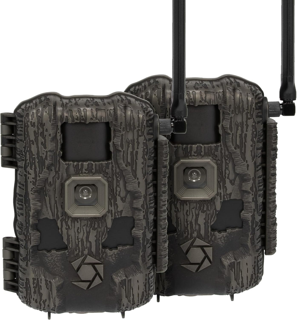 Stealth Cam Fusion™ MAX 3.0 Cellular Trail Camera 2-Pack – Auto Connect Dual Network – 1080P Video w/Audio – 100 ft Range – 0.4s Trigger – 32GB Memory – 16AA Battery – Command App