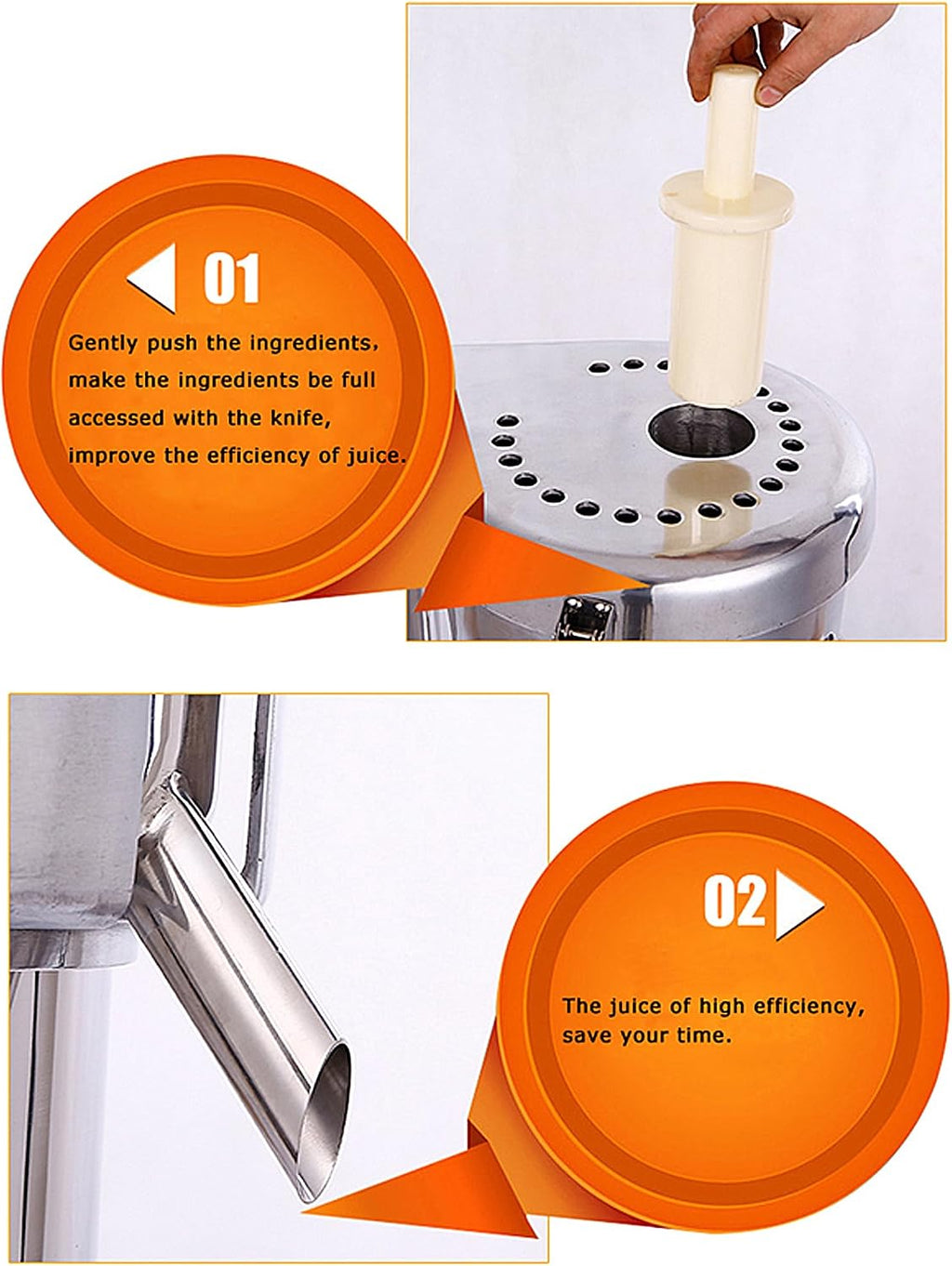 Fruit and Vegetable Juicer Centrifugal Fruit Juicer Electric Vegetable Juice Maker Commercial Fruit Juice Making Machine Fruit Juicer Presser Stainless Steel Juice Extractor Maker 110V