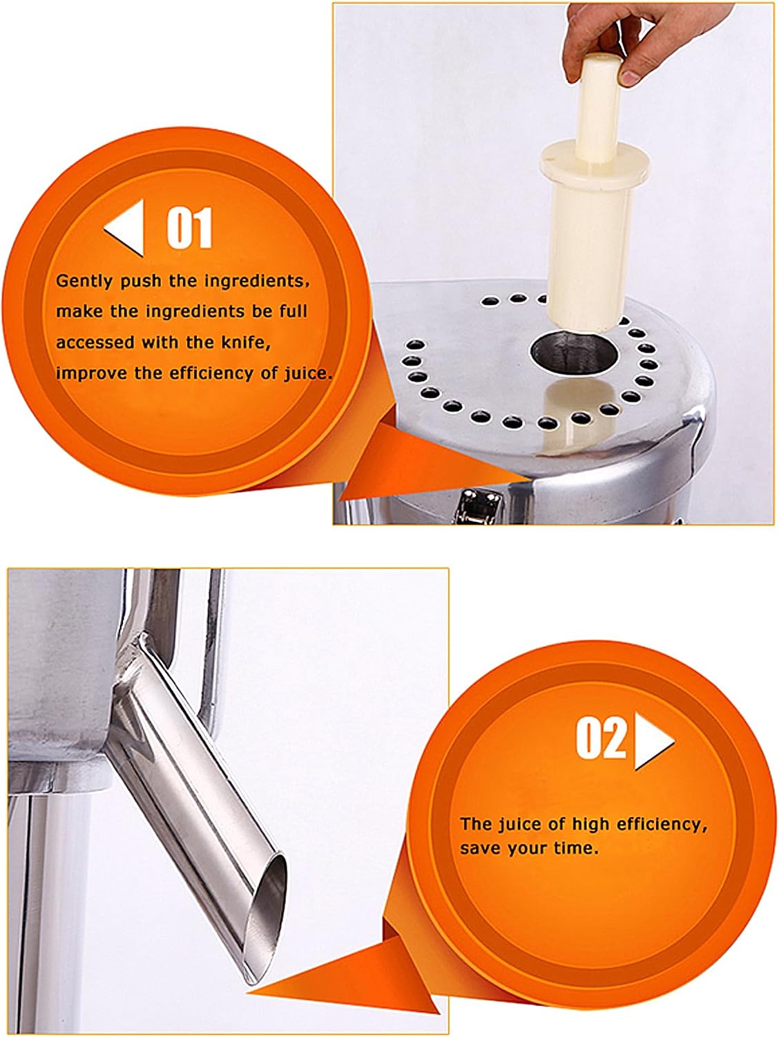 Fruit and Vegetable Juicer Centrifugal Fruit Juicer Electric Vegetable Juice Maker Commercial Fruit Juice Making Machine Fruit Juicer Presser Stainless Steel Juice Extractor Maker 110V