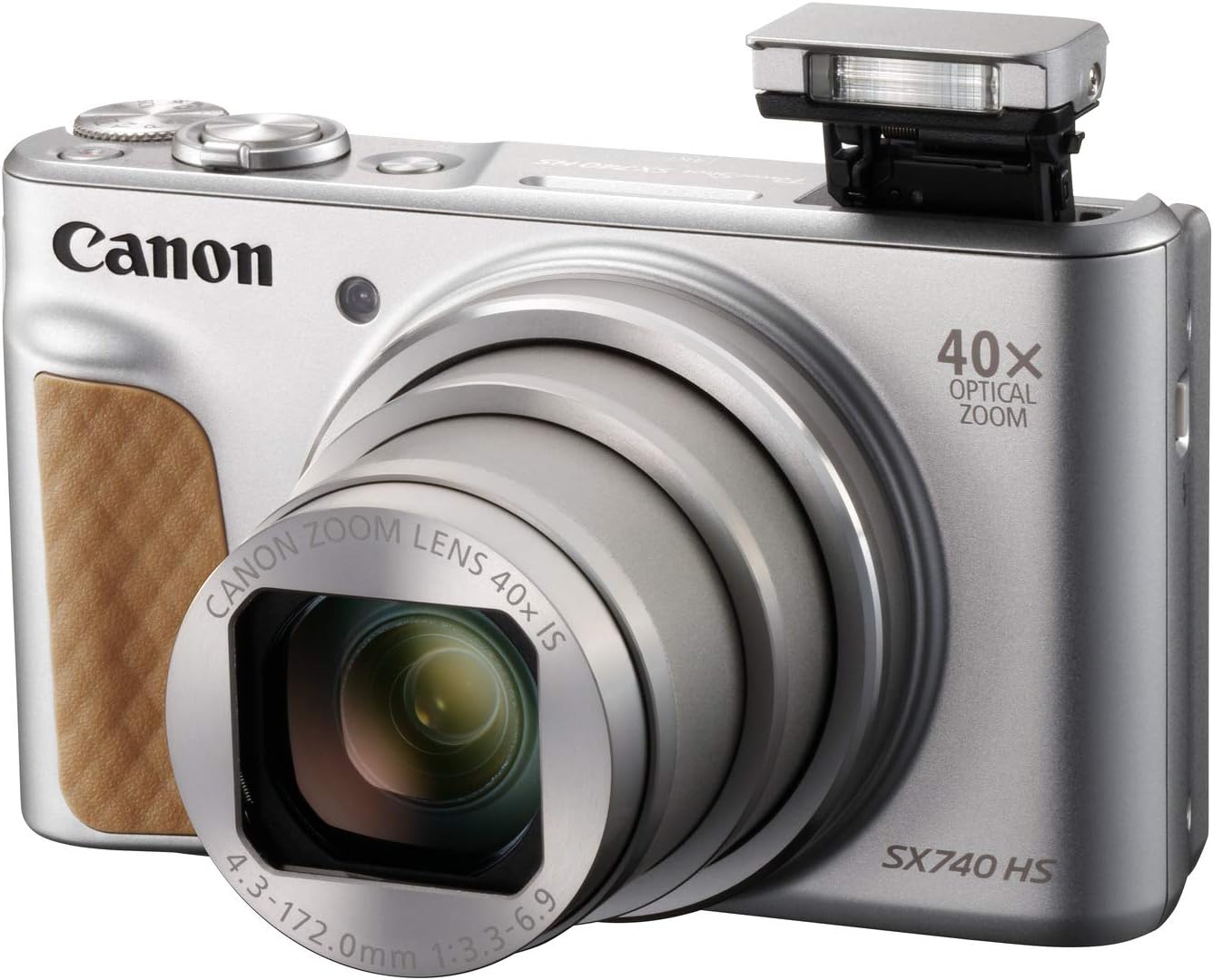 Canon PowerShot SX740 Digital Camera w/40x Optical Zoom & 3 Inch Tilt LCD - 4K Video, Wi-Fi, NFC, Bluetooth Enabled (Silver)
