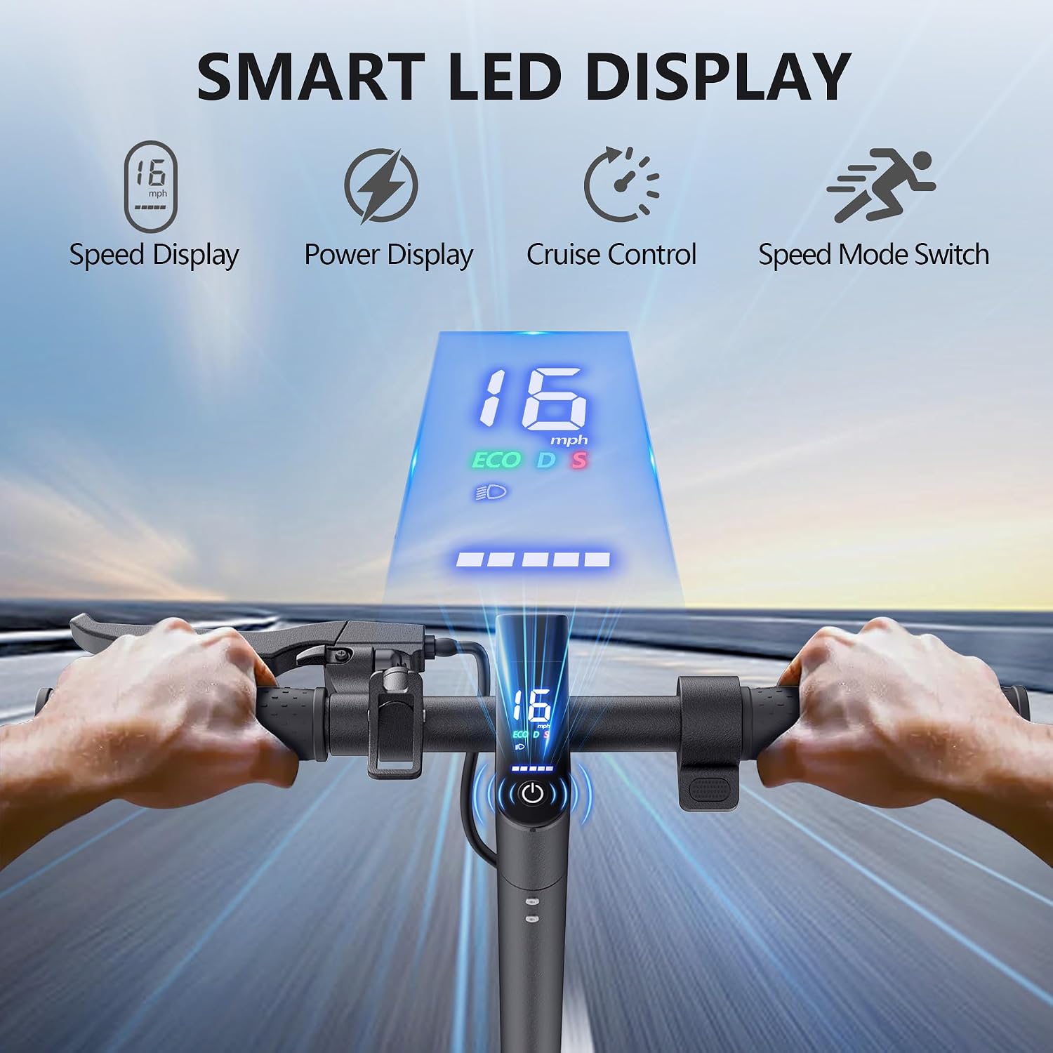 MAXSHOT Electric Scooter for Adults, 8.5/10/14' Tires, 19/22Mph, 350W/500W Motor, 21-28 Miles Range, Folding E-Scooter with Dual Suspension,APP Contro