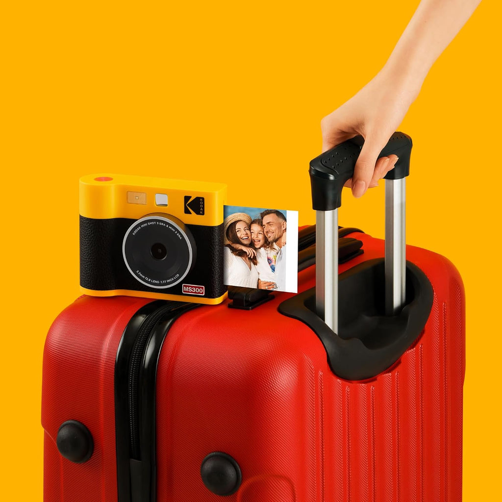 KODAK Mini Shot 3 ERA 4PASS 2-in-1 Instant Camera and Photo Printer (Yellow, Camera + Initial 8 Sheets + 60 Sheets)