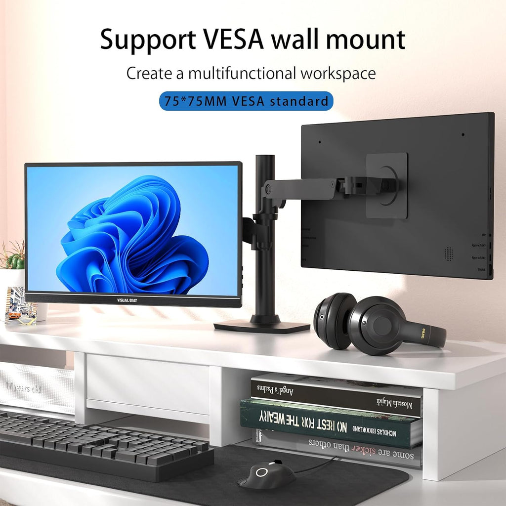 Portable Monitor Touch Screen 15.6'' 1080P USB-C HDMI Computer Display HDR IPS Eye Care Screen 100% sRGB with Smart Cover, Dual Speakers for Laptop PC Mac Phone PS4/5 Xbox Switch