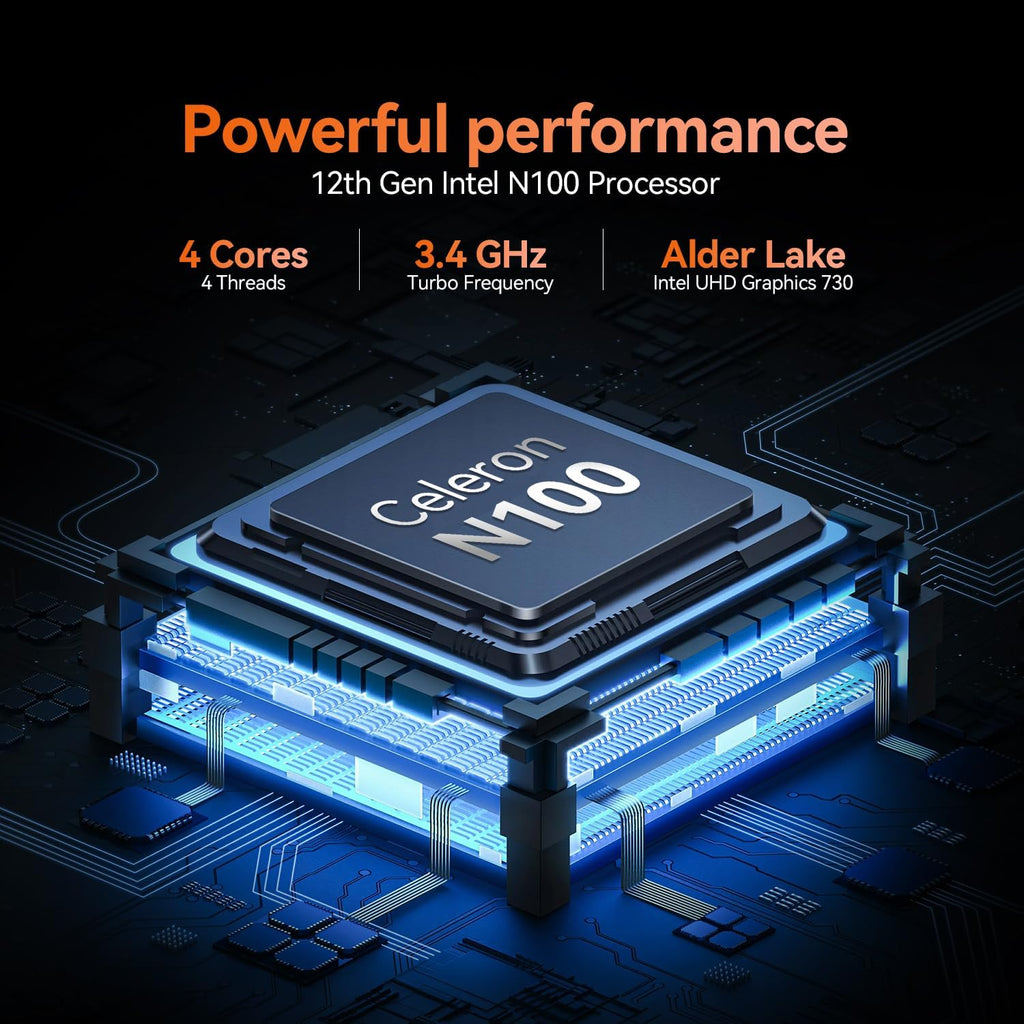 2026 Latest Laptop,16GB RAM 1TB SSD,15.6 inch 2K FHD IPS Screen,12th Quad Core N100(3.4GHz) CPU, 2.4G/5G WiFi/BT5.0, HD Webcam,Full-Featured Type-C,Large Capacity Battery,USB 3.2,Light&Thin Laptop