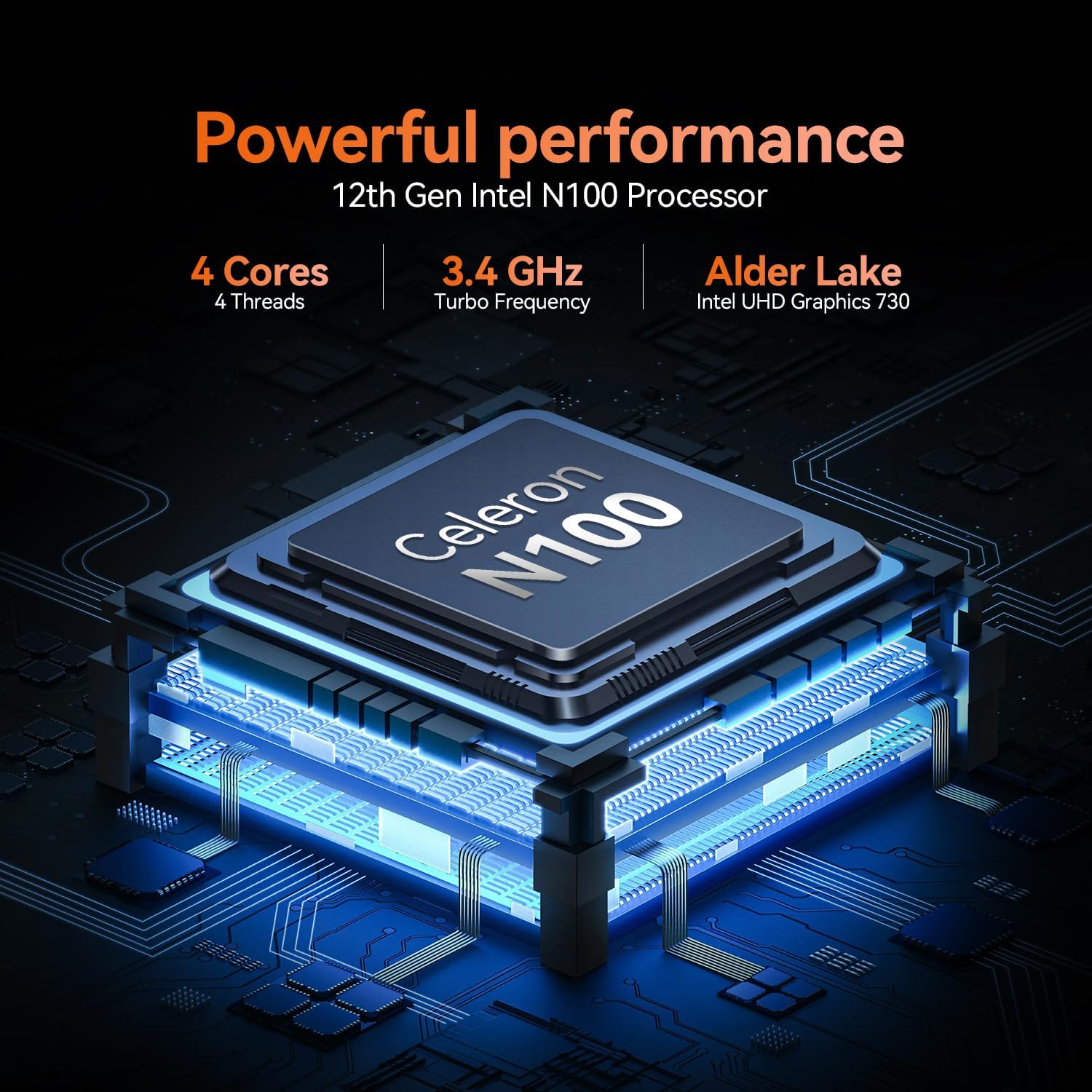 2026 Latest Laptop,16GB RAM 1TB SSD,15.6 inch 2K FHD IPS Screen,12th Quad Core N100(3.4GHz) CPU, 2.4G/5G WiFi/BT5.0, HD Webcam,Full-Featured Type-C,Large Capacity Battery,USB 3.2,Light&Thin Laptop