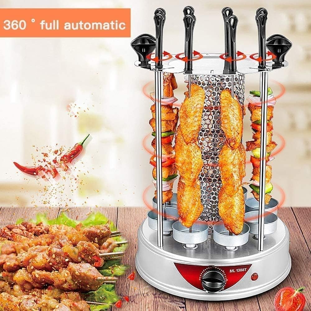Electric Vertical Rotating Barbecue Grill - Smokeless Automatic Rotisserie for Kebab, Skewers & Roast, Ideal for Home Parties(Size:230mm)