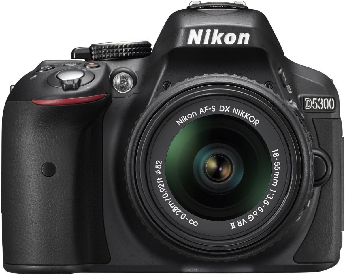 Nikon D5300 24.2 MP CMOS Digital SLR Camera with 18-55mm f/3.5-5.6G ED VR II Auto Focus-S DX NIKKOR Zoom Lens, Built-in WiFi and GPS - Black (Renewed)