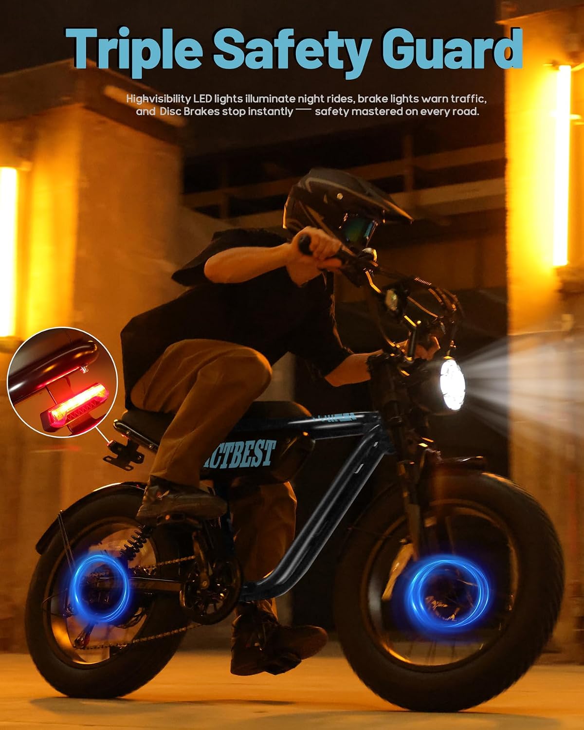ACTBEST 16'/20'/26' Fat Tire Electric Bike for Adults/Teens, 1200W/1500W Peak Motor, 25MPH/28MPH & 55-75 Miles Long Range, Full Suspension All-Terrain eBike for Mountain,Snow,Sand
