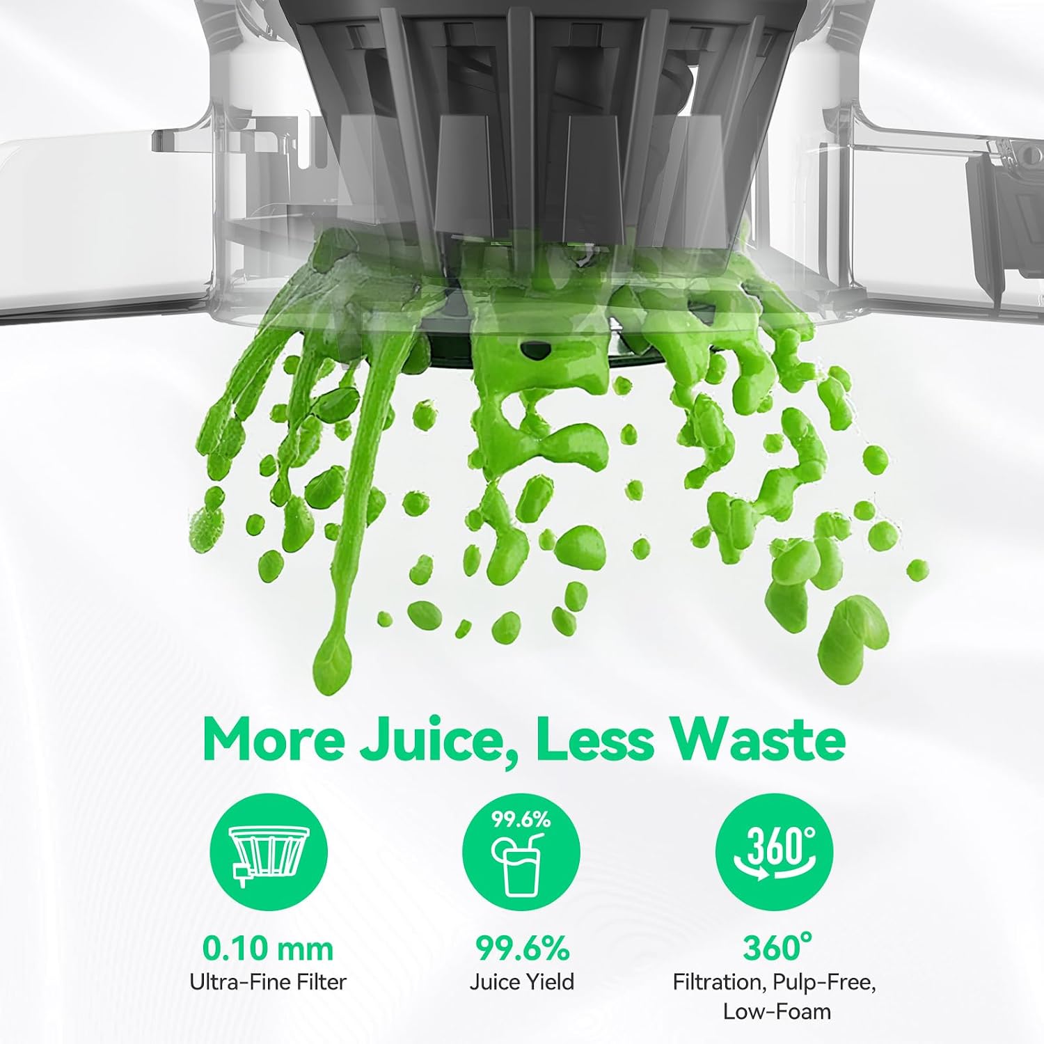Cold Press Juicer, ORMEO HOME Masticating Juicer Machines with 5.5' Large Feed Chute Fit Whole Vegetables & Fruits, with Pulp Seperation 99.6% Juice Purity, Quiet Motor Easy to Clean BPA Free
