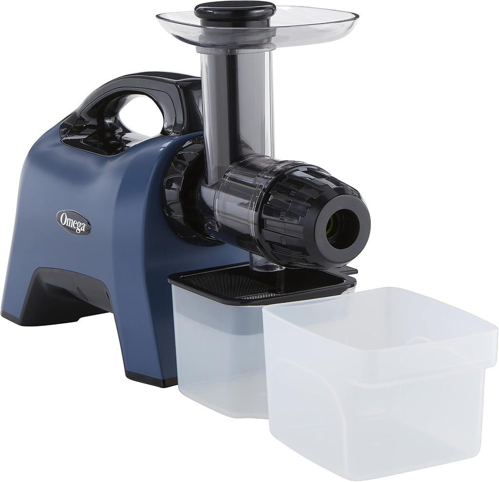 Omega Celery Juicer and Nutrition System Masticating Juicer, Cold Press Juicer Machine For Celery with Adjustable Dial, 200-Watt, Blue