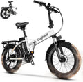 Folding Electric Bike for Adults and Seniors, 1000W Motor 48V 20AH Battery 30MPH 80 Miles, 20' Fat Tire All Terrain Ebike, 7-Speed Commuter E Bike, Step-Thru Electric Bicycle for Women and Teens