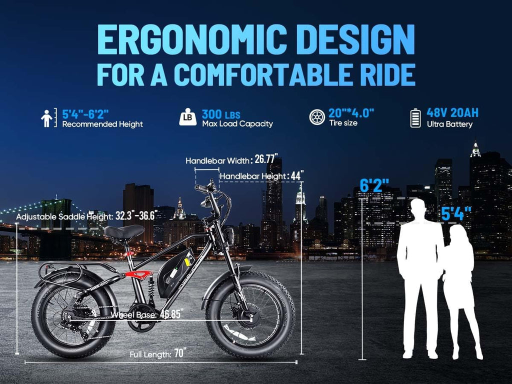 eAhora 2026 Luna/Terra 3000W/1500W 33MPH Dual Motor Ebike for Men Women, 20/15Ah 80+ Mi Long Range Electric Bike for Adults, 20' Fat Tire Full Suspension All-Terrain E-Bike with Hydraulic Disc Brake