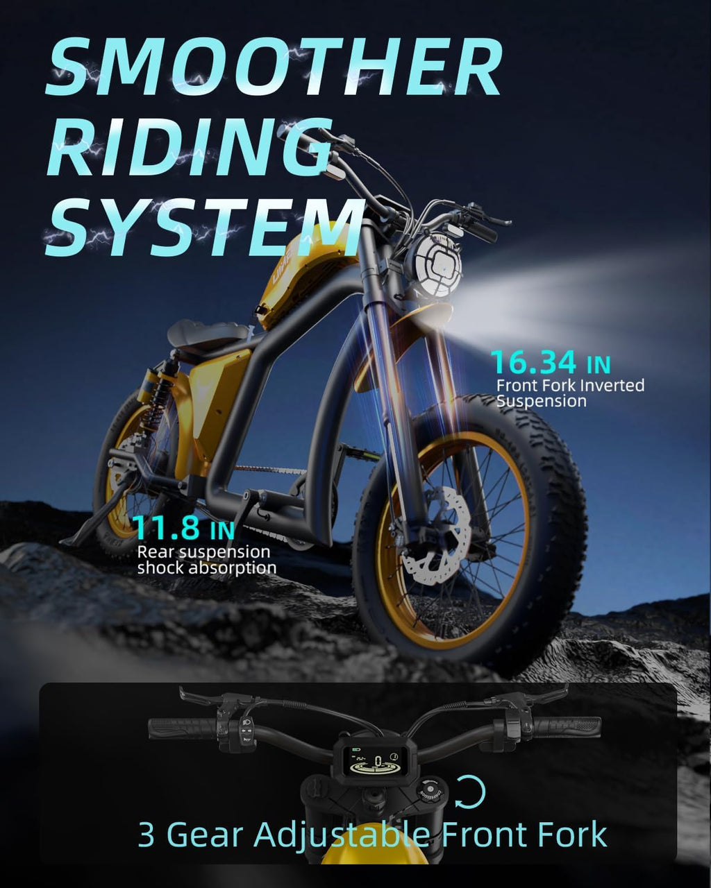 BIGNIU BG-X Electric Bike for Adults,1500W Brushless Motor 48V/31.5Ah Up to 40 Miles E-Bike Front/Rear Turn Signal Dual Suspension Ebikes