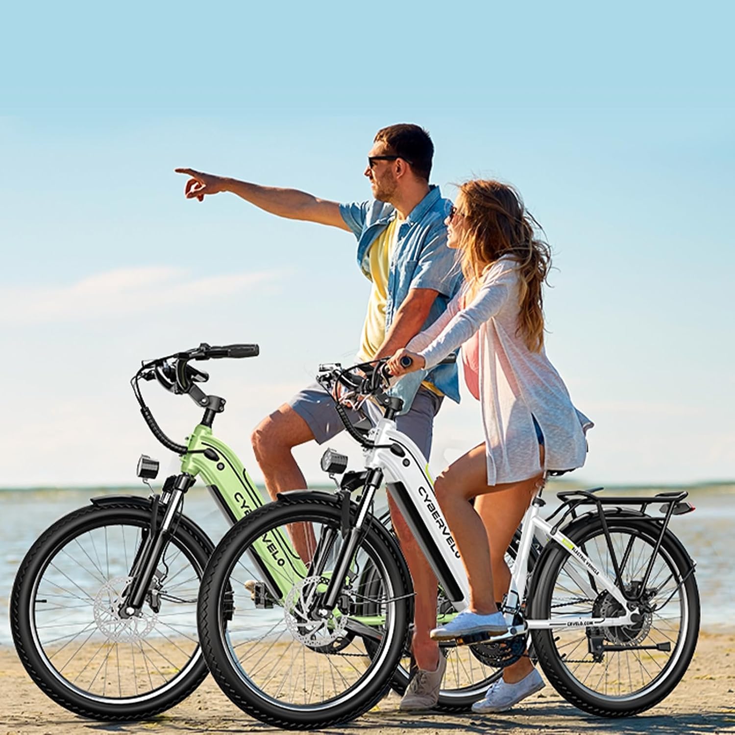 1000 Peak Electric Bike for Adults,up 80 Miles Removable Battery Ebike, 26' Electric E Bike with 7-Speed,Adult Electric Bicycles for Commute Beach Snow White Womens All Terrain