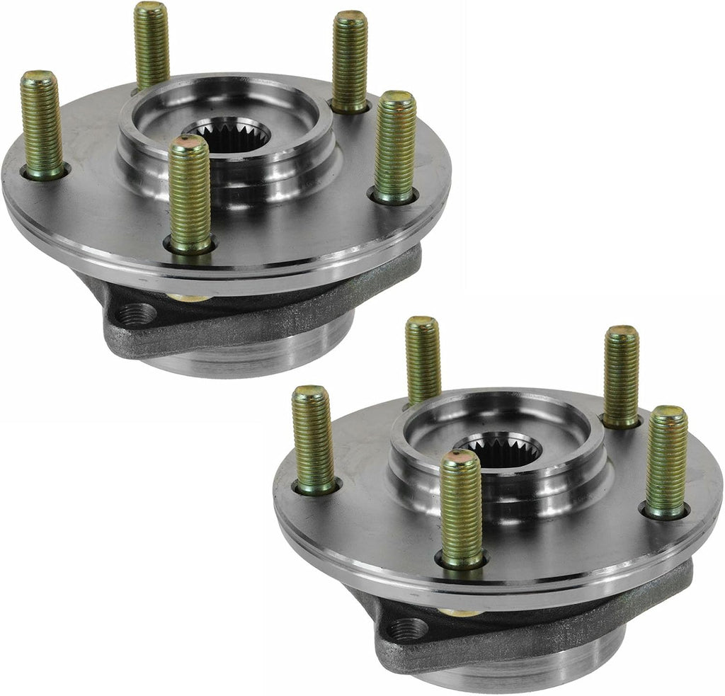 TRQ 2 Piece Front Rear Wheel Bearing & Hub Assembly Set Compatible with 1995-2005 Chrysler Sebring 1995-2000 Dodge Avenger 2001-2005 Stratus 1995-1998 Eagle Talon 1995-2004 Mitsubishi Eclipse 1999-20