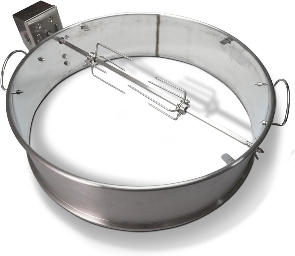 Slow 'N Sear® Rotisserie Kit for 22' SnS Grills Kettle Grills, Stainless Steel Accessory Perfect for Even Cooking and Grilling