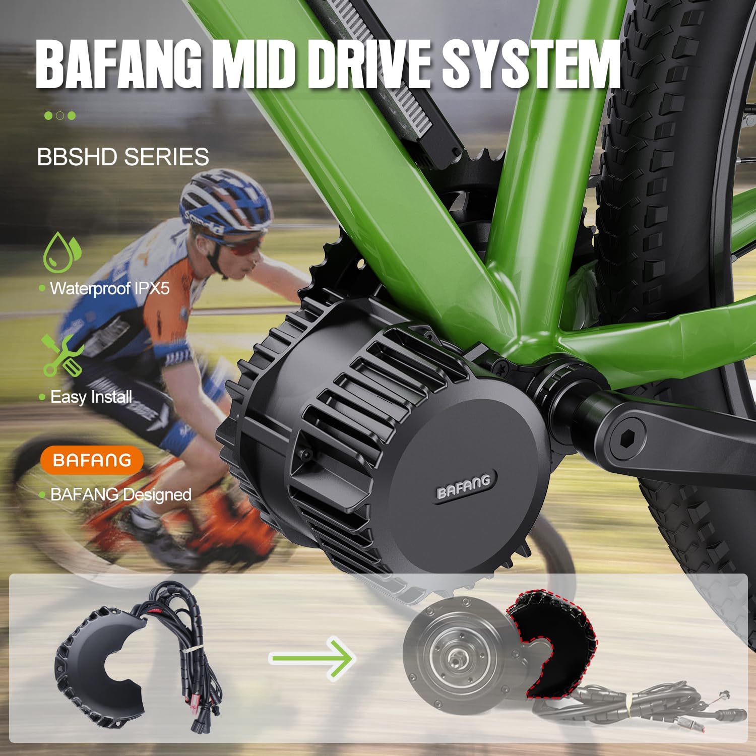 BAFANG 48V 1000W 30A BBSHD BBS BBS03B Controller Electric Bike Controller Accessories for Mid Drive Crank Engine Kits