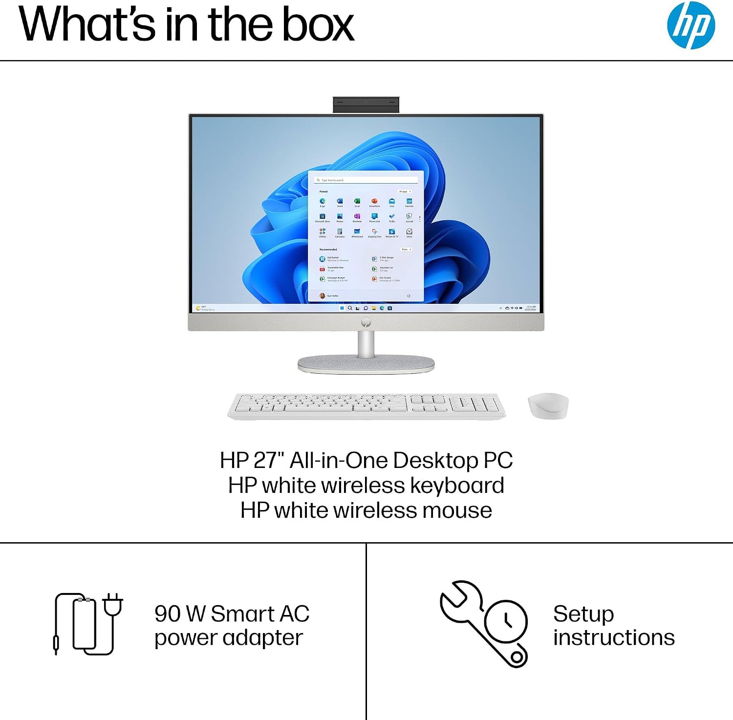 HP 27 All-in-One Desktop Computer, 27' FHD Touchscreen, Intel Ultra 7-155U(12-core), 64 GB DDR5, 4 TB SSD, Adjustable Angle, WiFi 6, Windows 11 Pro & Microsoft Office License, with Bonus Accessories