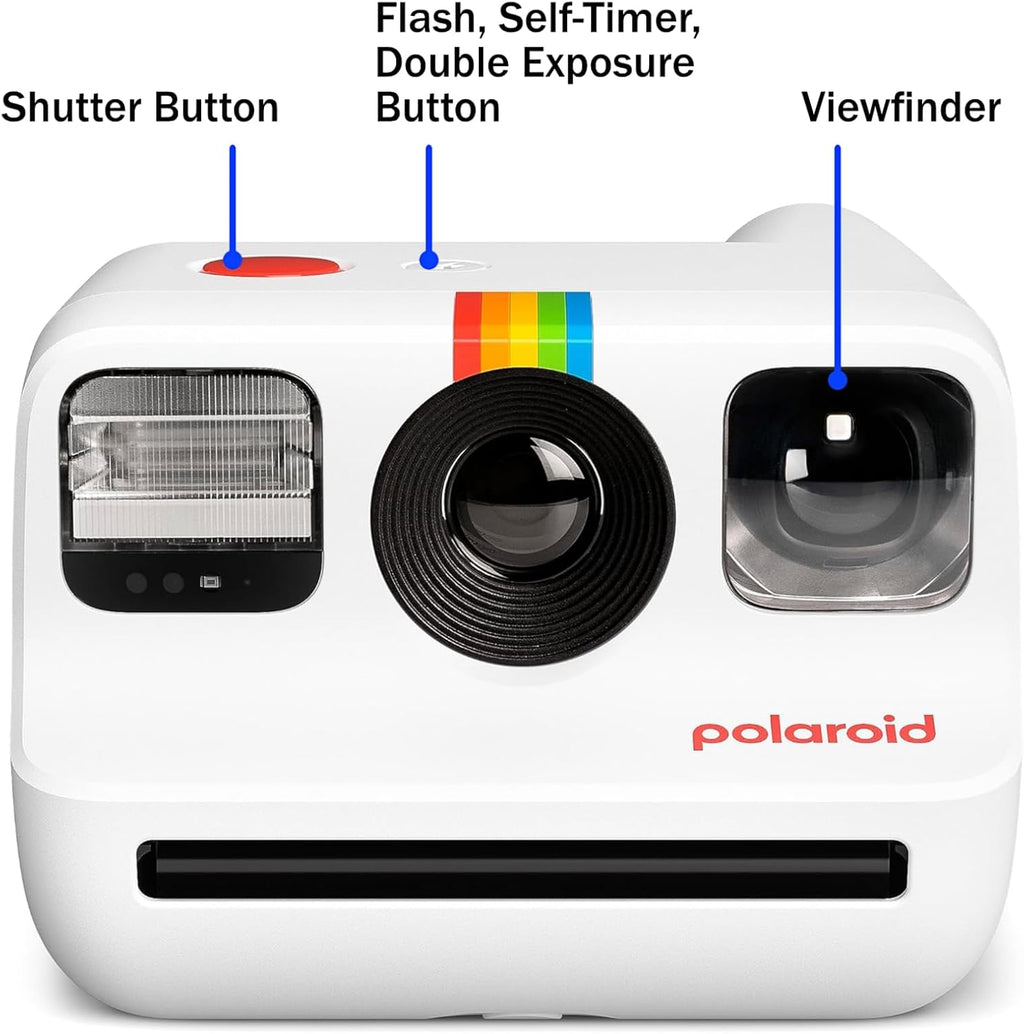 Polaroid Generation 2 Go Instant Mini Camera Starter Set, White with 32 Polaroid Go Color Instant Film Bundle, Lumintrail Lens Cleaning Cloth
