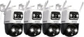 Defender AI Powered Guard Pro 3K Plus Dual Lens PTZ WiFi 6/Bluetooth Plug-in Power Security Camera, Human/Vehicle Detection, AI Auto-Tracking, Night Vision, Works w/Guard App, 4 Pack