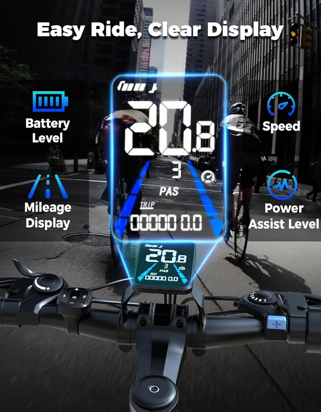 Misodo Electric Bike for Adults, 1500W Peak Mountain Ebike with 28 MPH, 65 Miles Range, 7 Speeds, 48V 10Ah Removable Battery 26' Ebike for Commute