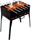 CKG Portable Charcoal Grill Heavy Duty Folding Mangal BBQ Outdoor Grill for Kabab, Shashlyk, Camping Portable Grill for Travel, 6 Skewers (Skewers not included in set) 2 mm Metal Thickness