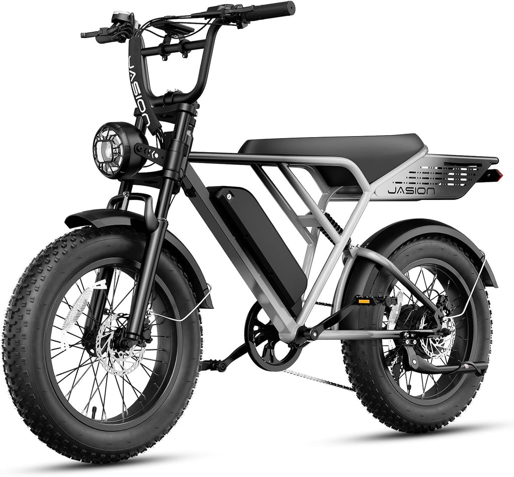 Jasion RetroVolt Pro Electric Bike for Adults, [3000W Peak Motor & 38 MPH & 90-Miles], 52V 20AH Removable Battery, Hydraulic Brakes EBike, 20'' X 4'' Fat Tire Electric Dirt Bike