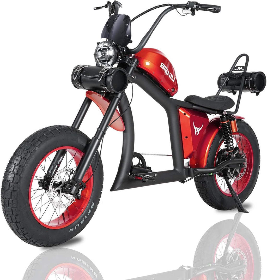 BIGNIU Adult Electric Bike, E Bike with 1500W Brushless Motor 52V/29.4Ah Range Up to 38 Miles Electric Bikes Front/Rear Turn Signals Dual Suspension Electric Bike Ebike BG-X PRO