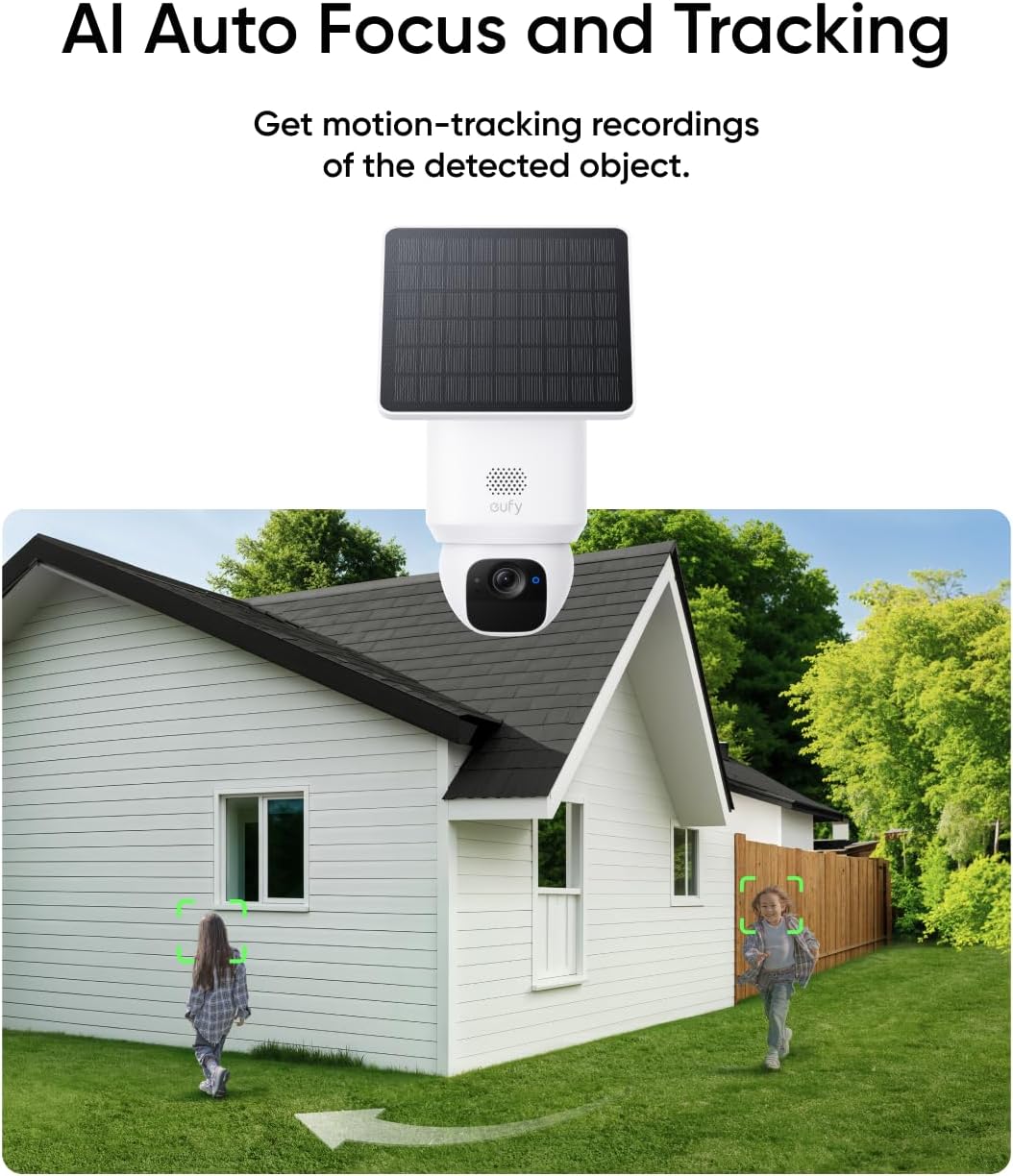 eufy Security SoloCam E30, 4-Cam Pack Kit, Security Cameras Wireless Outdoor, Solar Camera Outdoor Wireless, 360° Pan, AI Tracking, 2K Clarity, No Monthly Fee, Built-in Local Storage (Up to 16TB)