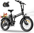 Foldable Electric Bike, Peak 983W Motor Ebike, 40-70 Miles & 20 MPH, 48V Removable Battery, 20' Fat Tire All-Terrain Electric Bicycle for Adults with 7-Speed, Suspension, Rear Rack, UL2849 Certified
