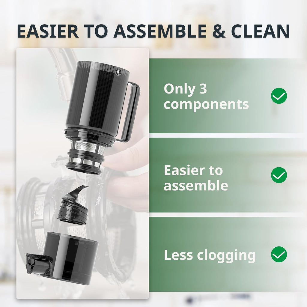 Juicer Machines, Cold Press Juicer with 4' Large Feed Chute Fit Whole Fruits and Vegetables, Easy to Clean, BPA-Free