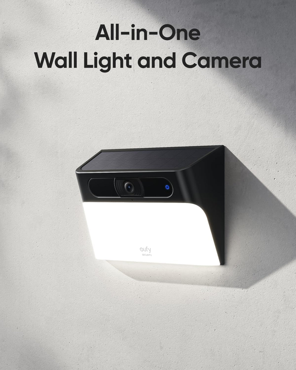 eufy Security Solar Wall Light Cam S120 (2-Pack), Solar Security Cameras Wireless Outdoor, Built-in 8GB Storage, Motion Activated Light, AI Detection, IP65 Waterproof, Spotlight, No Monthly Fee