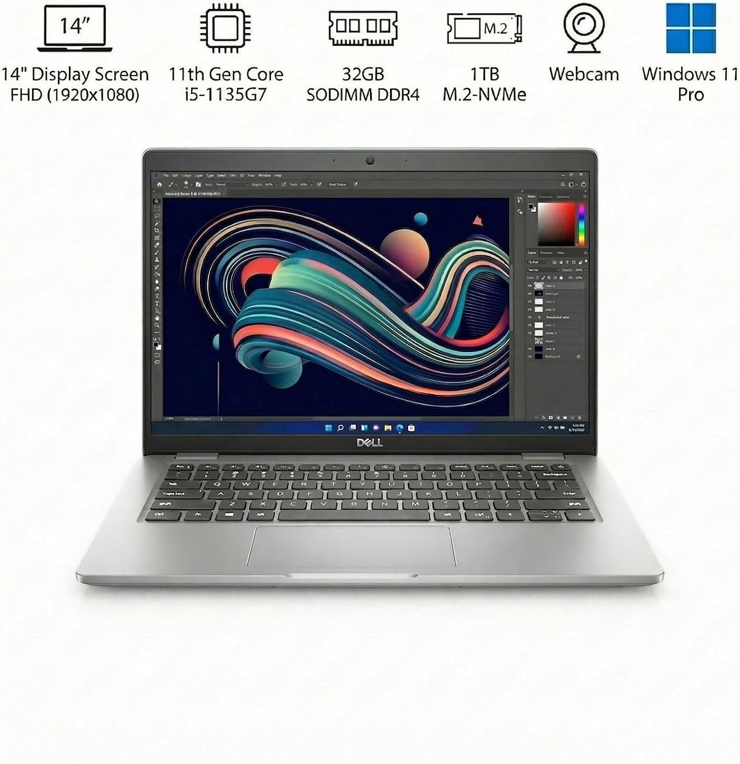 Dell Latitude 5420 14-Inch 1920 x 1080 FHD Laptop, Core i5-1135G7, 32GB DDR4 RAM, 1TB M.2 NVMe SSD, Thunderbolt 4, HDMI, Windows 11 Pro, Webcam, Business Laptop (Renewed)