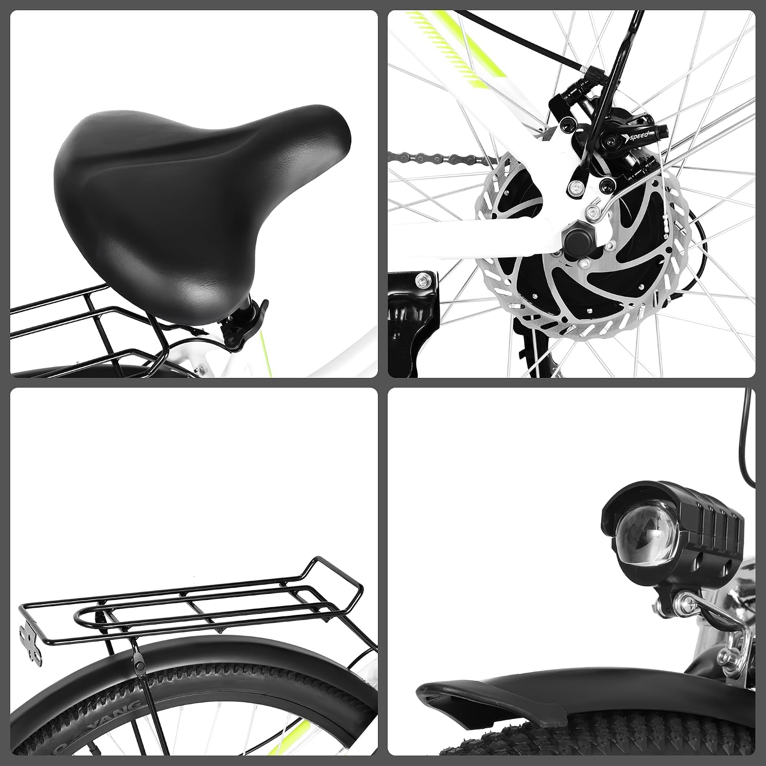 ZNH Electric Bike for Adults with 1000W Motor & 624/940.8 Wh Built-in Removable Battery, 70Miles 25 MPH Step Thru Electric Bicycle, 24'/26' Commuter E Bikes with 7-Speed, UL 2849 Certified
